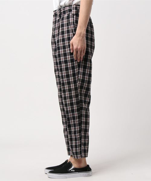 VIBGYOR(ヴィブジョー)の「VIBGYOR Select/ チェックワイドテーパードパンツ(その他パンツ・メンズ・ブラック/ネイビー・MEDIUM/X-LARGE/LARGE)」の4枚目の写真