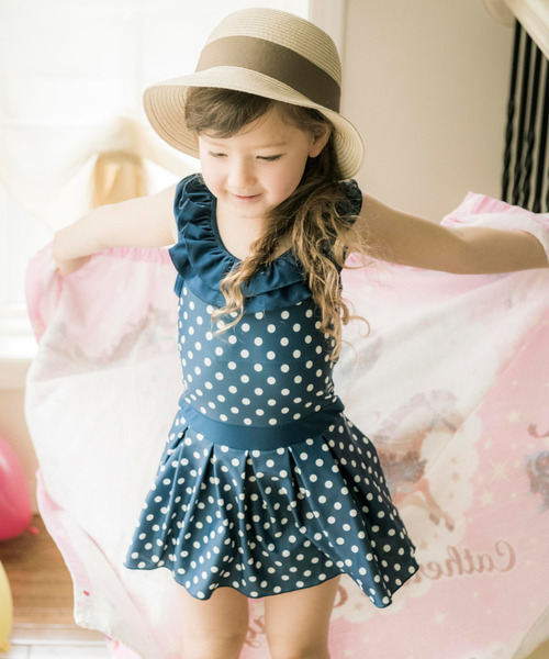 Catherine Cottage キャサリンコテージ の レトロドットワンピーススイムウェア Kids 水着 Wear