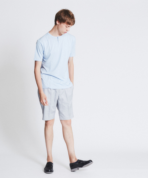 ABAHOUSE（アバハウス）の「【Recency of Mine】FLEX JERSEY ヘンリーネックTシャツ（Tシャツ/カットソー・メンズ・ネイビー/ホワイト/サックスブルー/グレー/スミクロ/カーキ・46/48/44）」の22枚目の写真