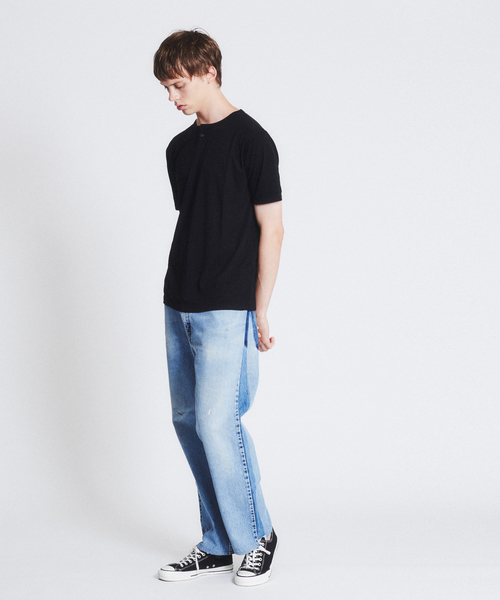 ABAHOUSE（アバハウス）の「【Recency of Mine】FLEX JERSEY ヘンリーネックTシャツ（Tシャツ/カットソー・メンズ・ネイビー/ホワイト/サックスブルー/グレー/スミクロ/カーキ・46/48/44）」の15枚目の写真