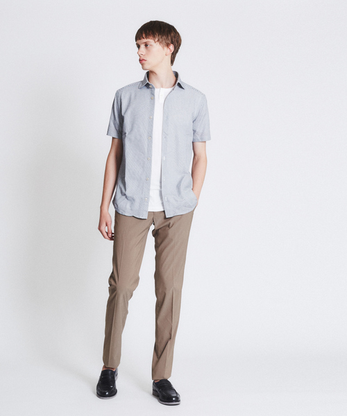 ABAHOUSE（アバハウス）の「【Recency of Mine】FLEX JERSEY ヘンリーネックTシャツ（Tシャツ/カットソー・メンズ・ネイビー/ホワイト/サックスブルー/グレー/スミクロ/カーキ・46/48/44）」の16枚目の写真