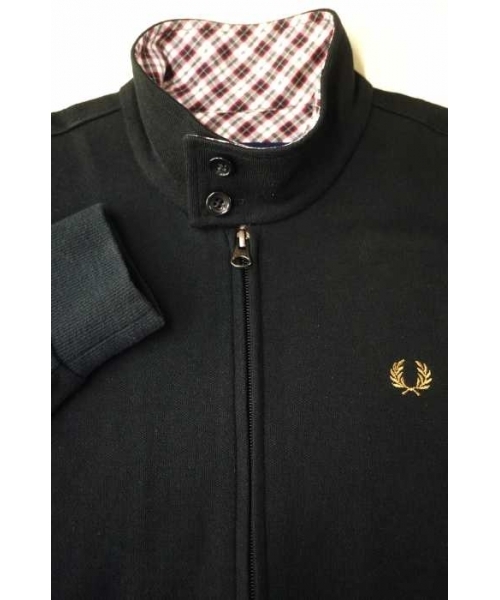 フレッドペリー　ハリントンジャケット　ワンポイントロゴ　ブラック　Lサイズ　古着 FRED PERRY ブルゾン アウター 「別注」FRED / ハリントン