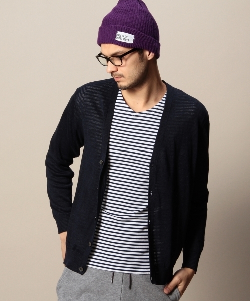 BEAUTY&YOUTH UNITED ARROWS(ビューティーアンドユースユナイテッドアローズ)の「BY リネン Vカーディガン(LN) ◆(カーディガン/ボレロ・メンズ・グレー/ケリー/ネイビー/ロイヤルブルー/ブラック・SMALL/MEDIUM/LARGE/X-LARGE)」の4枚目の写真