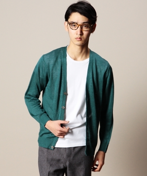 BEAUTY&YOUTH UNITED ARROWS(ビューティーアンドユースユナイテッドアローズ)の「BY リネン Vカーディガン(LN) ◆(カーディガン/ボレロ・メンズ・グレー/ケリー/ネイビー/ロイヤルブルー/ブラック・SMALL/MEDIUM/LARGE/X-LARGE)」の3枚目の写真