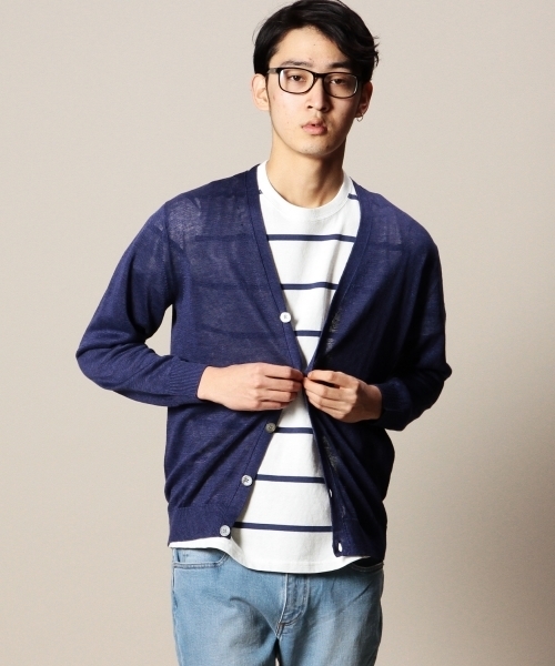 BEAUTY&YOUTH UNITED ARROWS(ビューティーアンドユースユナイテッドアローズ)の「BY リネン Vカーディガン(LN) ◆(カーディガン/ボレロ・メンズ・グレー/ケリー/ネイビー/ロイヤルブルー/ブラック・SMALL/MEDIUM/LARGE/X-LARGE)」の5枚目の写真