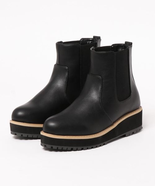 GeeRA（ジーラ）の「厚底サイドゴアブーツ（ブーツ・レディース・ブラック/ダークブラウン・LARGE/X-LARGE/SMALL/MEDIUM）」の6枚目の写真