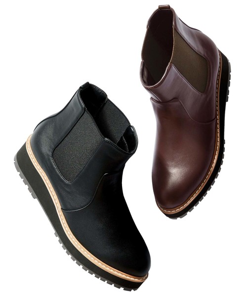 GeeRA（ジーラ）の「厚底サイドゴアブーツ（ブーツ・レディース・ブラック/ダークブラウン・LARGE/X-LARGE/SMALL/MEDIUM）」の5枚目の写真