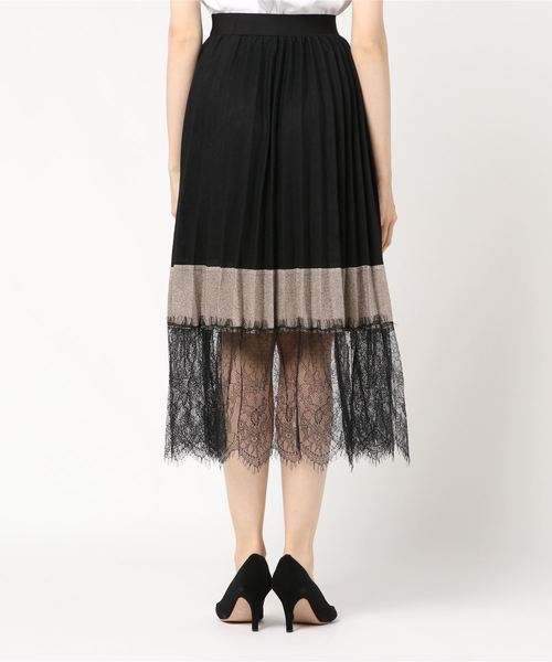 Libby&Rose(リビーアンドローズ)の「裾レースプリーツロングスカート(スカート・レディース・チャコールグレー/ブラック/ブラウン・FREE)」の5枚目の写真