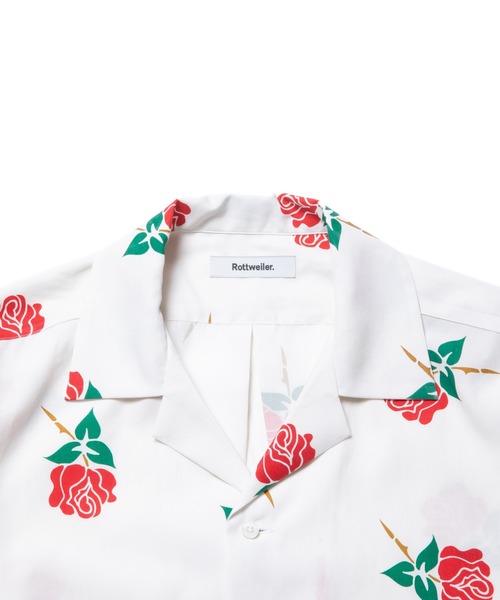 Rottweiier ロットワイラー バラ柄シャツ size M ROTTWEILER（ロットワイラー）の「Rose Open Collar SS Shirts
