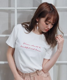 LIPSERVICE | embroideryメッセージロゴＴ(Tシャツ/カットソー)