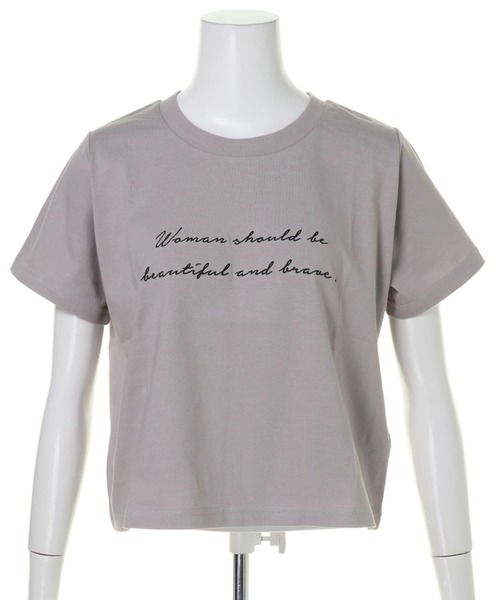 LIPSERVICE(リップサービス)の「embroideryメッセージロゴT(Tシャツ/カットソー・レディース・ホワイト/ブラック/ピンクベージュ・FREE)」の18枚目の写真