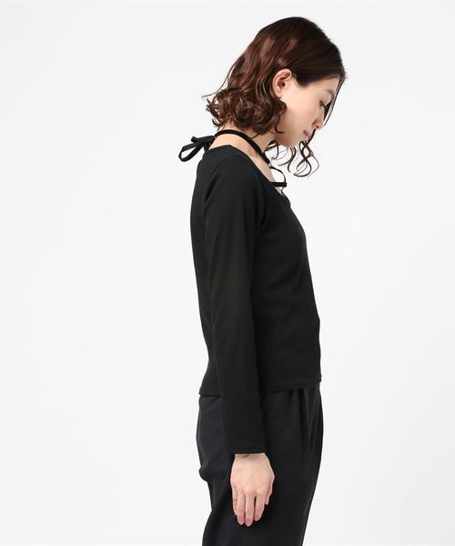WEGO(ウィゴー)の「WEGO/クロスチョーカーリブTシャツ(Tシャツ/カットソー・レディース・ブラック/サックスブルー・FREE)」の8枚目の写真
