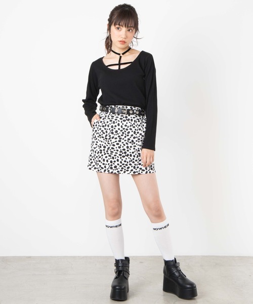 WEGO(ウィゴー)の「WEGO/クロスチョーカーリブTシャツ(Tシャツ/カットソー・レディース・ブラック/サックスブルー・FREE)」の10枚目の写真