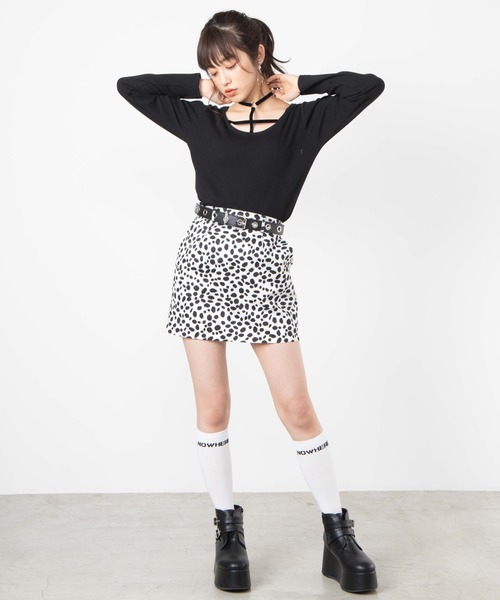 WEGO(ウィゴー)の「WEGO/クロスチョーカーリブTシャツ(Tシャツ/カットソー・レディース・ブラック/サックスブルー・FREE)」の12枚目の写真