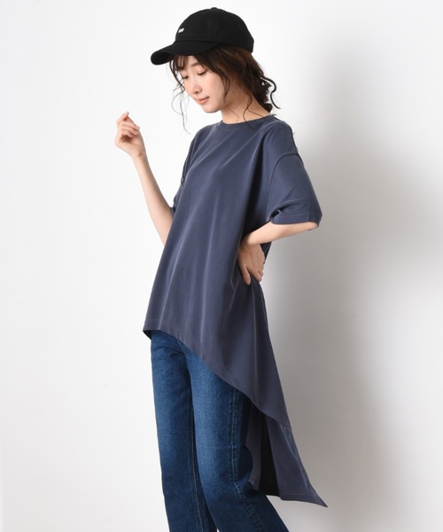 INTERPLANET（インタープラネット）の「カノコサンドウォッシュイレギュラーヘムプルオーバー（Tシャツ/カットソー・レディース・ネイビー/カーキ/キャメル・FREE）」の13枚目の写真
