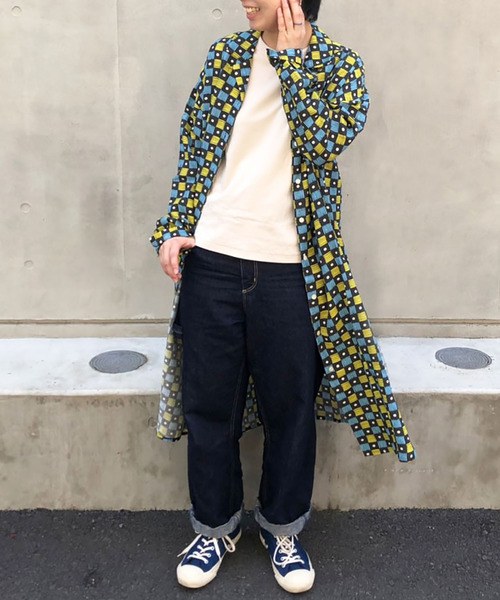 セール ワンピース Check Check リバティプリント 羽織りワンピース Par Dotty Ici パーリッシィ のファッション シャツ ワンピース Par