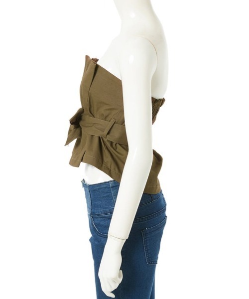 fifth（フィフス）の「フロントリボンバックギャザービスチェ（その他トップス・レディース・ブラック/カーキ・MEDIUM）」の5枚目の写真