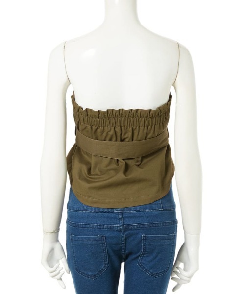 fifth（フィフス）の「フロントリボンバックギャザービスチェ（その他トップス・レディース・ブラック/カーキ・MEDIUM）」の6枚目の写真