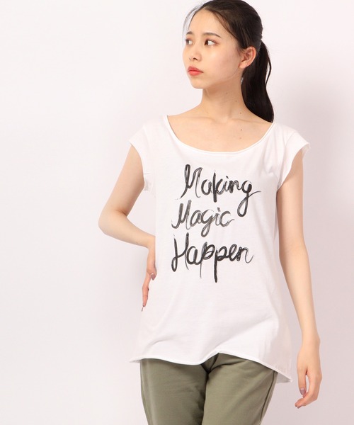 DIMENSIONE danza(ディメンシオーネ ダンツァ)の「メッセージプリントTシャツ(Tシャツ/カットソー・レディース・イエロー/レッド/ホワイト・SMALL/MEDIUM/X-SMALL/LARGE)」の4枚目の写真