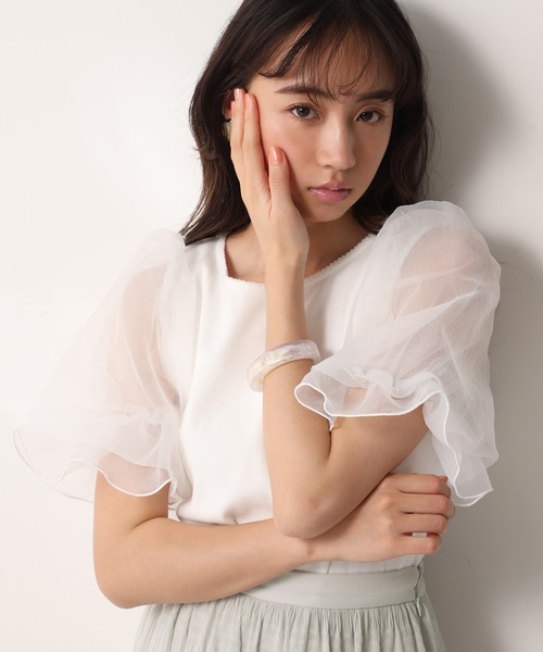 one after another NICE CLAUP（ワンアフターアナザーナイスクラップ）の「袖コンシャスドッキングプルオーバー（Tシャツ/カットソー・レディース・ブラック/ベージュ/オフホワイト・FREE）」の5枚目の写真