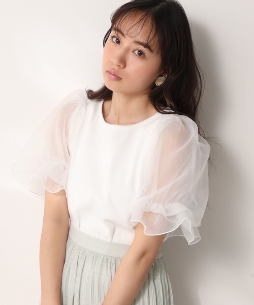 one after another NICE CLAUP（ワンアフターアナザーナイスクラップ）の「袖コンシャスドッキングプルオーバー（Tシャツ/カットソー・レディース・ブラック/ベージュ/オフホワイト・FREE）」の8枚目の写真