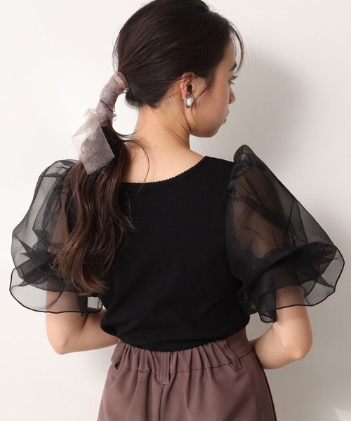 one after another NICE CLAUP（ワンアフターアナザーナイスクラップ）の「袖コンシャスドッキングプルオーバー（Tシャツ/カットソー・レディース・ブラック/ベージュ/オフホワイト・FREE）」の16枚目の写真