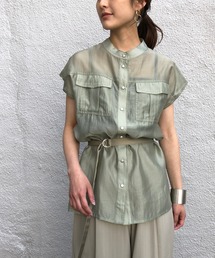 【&g'aime】サテンシアーシャツ