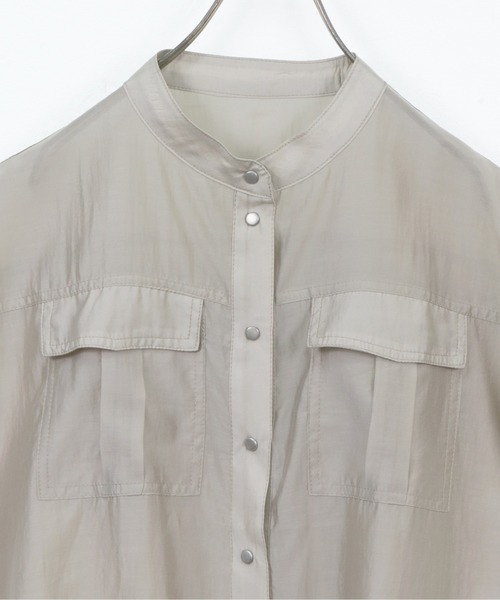 【美品】&g'aime サテン ライトジャケット シャツブラウス &g'aime】サテンシアーシャツ（シャツ/ブラウス）｜&g'aime