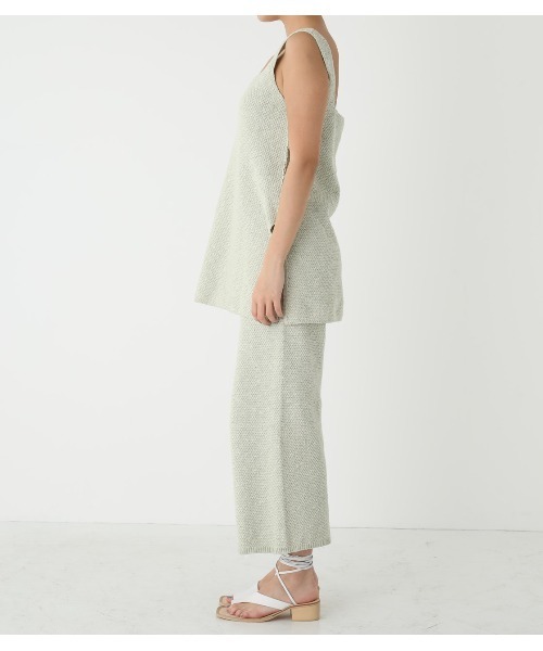 セール】mossstich square neck tanktop〈モスステッチスクエアネック  