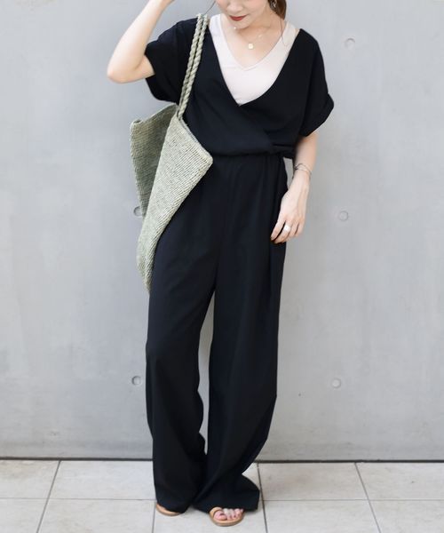 SHIPS（シップス）の「Wai:カシュクールオールインワン◇（つなぎ