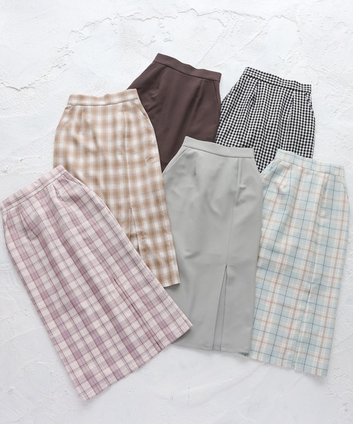 one after another NICE CLAUP（ワンアフターアナザーナイスクラップ）の「スリットタイト アソートスカート（スカート・レディース・オリーブ/モカ・SMALL/MEDIUM）」の9枚目の写真