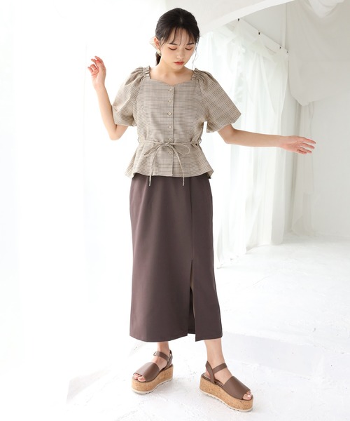 one after another NICE CLAUP（ワンアフターアナザーナイスクラップ）の「スリットタイト アソートスカート（スカート・レディース・オリーブ/モカ・SMALL/MEDIUM）」の16枚目の写真