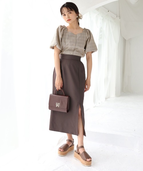 one after another NICE CLAUP（ワンアフターアナザーナイスクラップ）の「スリットタイト アソートスカート（スカート・レディース・オリーブ/モカ・SMALL/MEDIUM）」の7枚目の写真