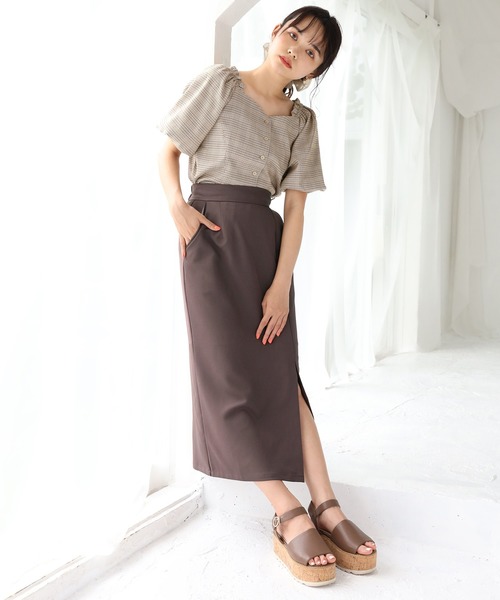 one after another NICE CLAUP（ワンアフターアナザーナイスクラップ）の「スリットタイト アソートスカート（スカート・レディース・オリーブ/モカ・SMALL/MEDIUM）」の12枚目の写真