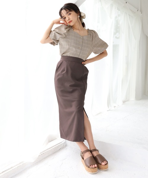 one after another NICE CLAUP（ワンアフターアナザーナイスクラップ）の「スリットタイト アソートスカート（スカート・レディース・オリーブ/モカ・SMALL/MEDIUM）」の14枚目の写真