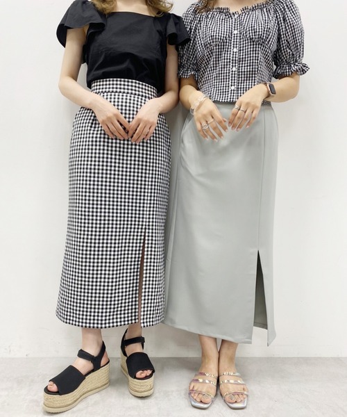 one after another NICE CLAUP（ワンアフターアナザーナイスクラップ）の「スリットタイト アソートスカート（スカート・レディース・オリーブ/モカ・SMALL/MEDIUM）」の4枚目の写真