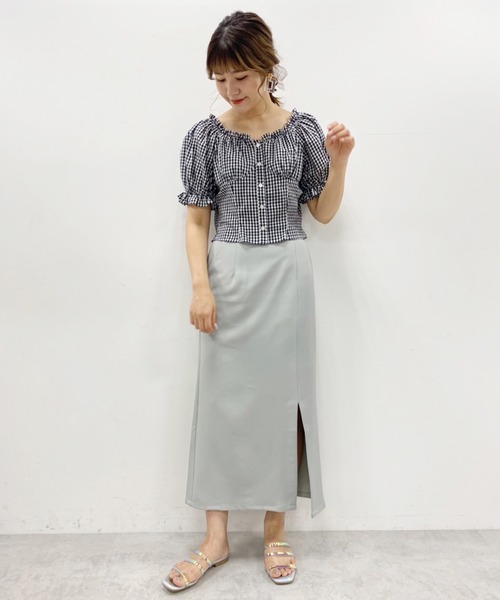 one after another NICE CLAUP（ワンアフターアナザーナイスクラップ）の「スリットタイト アソートスカート（スカート・レディース・オリーブ/モカ・SMALL/MEDIUM）」の13枚目の写真