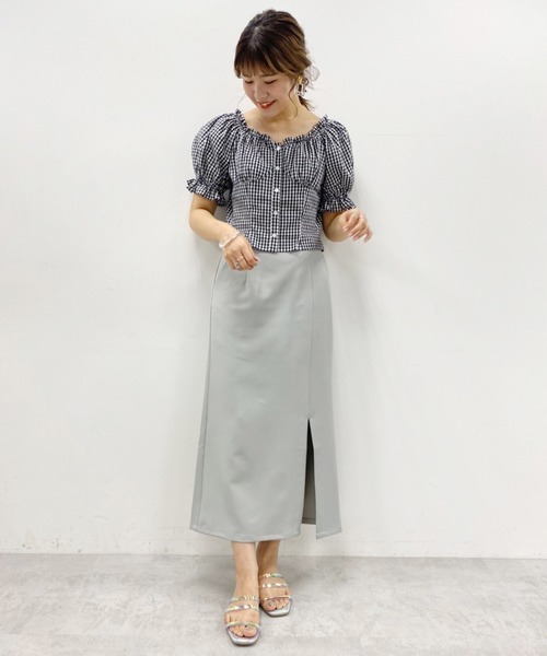 one after another NICE CLAUP（ワンアフターアナザーナイスクラップ）の「スリットタイト アソートスカート（スカート・レディース・オリーブ/モカ・SMALL/MEDIUM）」の15枚目の写真