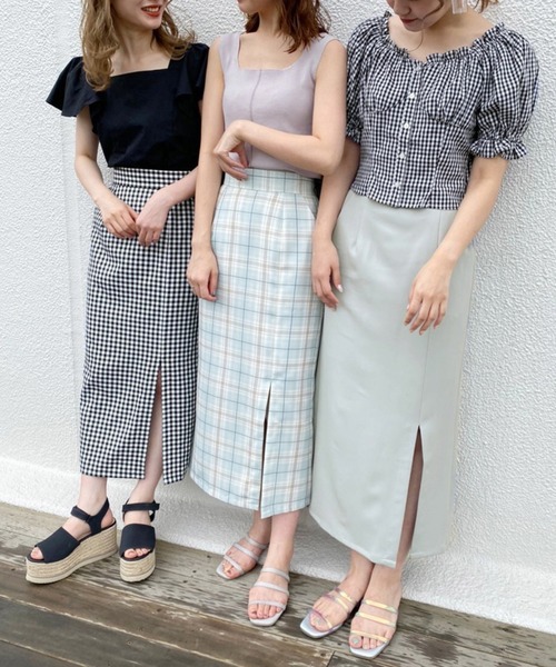 one after another NICE CLAUP（ワンアフターアナザーナイスクラップ）の「スリットタイト アソートスカート（スカート・レディース・オリーブ/モカ・SMALL/MEDIUM）」の11枚目の写真