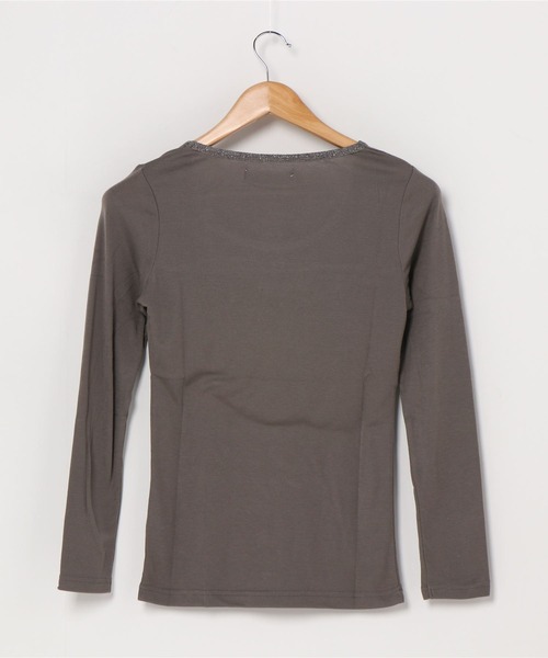 Bou Jeloud(ブージュルード)の「【BOU JELOUD】発熱保温素材ラメ入りクルーネックインナーTシャツ womens(Tシャツ/カットソー・レディース・ライトグレー/カーキ/グリーン/ネイビー・FREE)」の18枚目の写真
