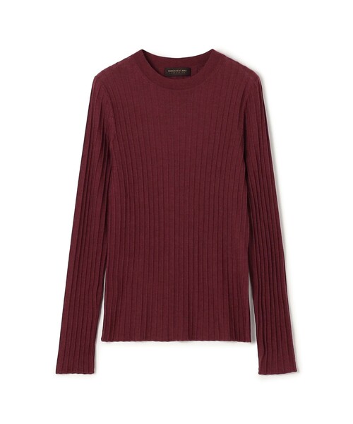 AKRIS カシミヤシルク クルーネックニットプルオーバー 赤 38*ZC478 カシミヤシルクリブ クルーネックプルオーバー