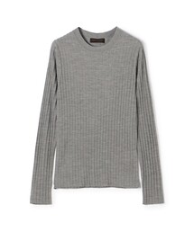 カシミヤシルクリブ クルーネックプルオーバー（ニット/セーター