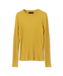 カシミヤシルクリブ クルーネックプルオーバー