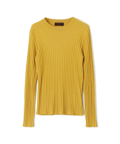 TOMORROWLAND collection（トゥモローランドコレクション）の「カシミヤシルクリブ クルーネックプルオーバー（ニット/セーター・レディース・ブラック/イエロー/マジェンタ/ライトベージュ/ライトブルー/モスグリーン/ライトイエロー/グリーン/ピンク/キャメル/ライトピンク/グレー/グリーン系その他/ベージュ/バーガンディー・S/M）」の9枚目の写真