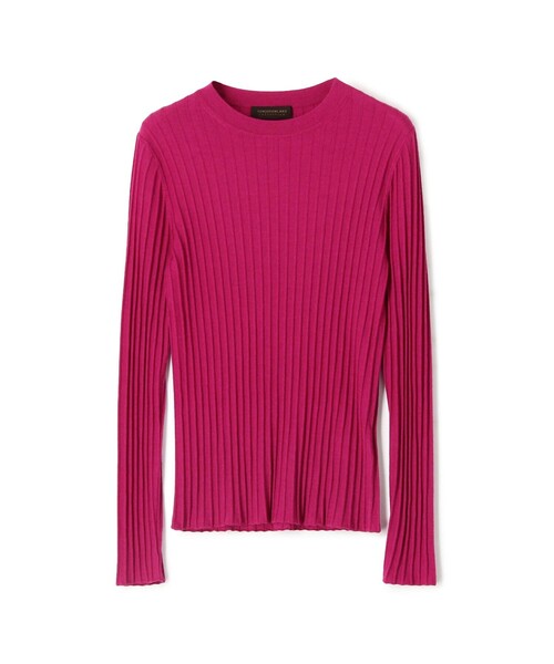 TOMORROWLAND collection（トゥモローランドコレクション）の「カシミヤシルクリブ クルーネックプルオーバー（ニット/セーター・レディース・ブラック/イエロー/マジェンタ/ライトベージュ/ライトブルー/モスグリーン/ライトイエロー/グリーン/ピンク/キャメル/ライトピンク/グレー/グリーン系その他/ベージュ/バーガンディー・S/M）」の14枚目の写真