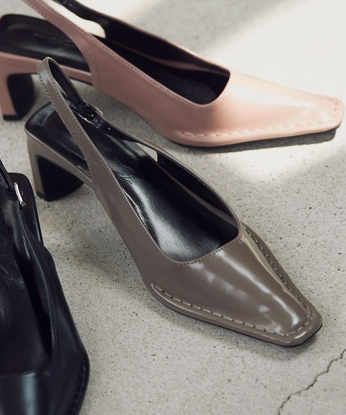 KOBE LETTUCE(コウベレタス)の「ステッチスクエアトゥバックストラップミュール(その他シューズ・レディース・ピンクベージュ/ブラック/モカ・LL/M/L/S)」の11枚目の写真