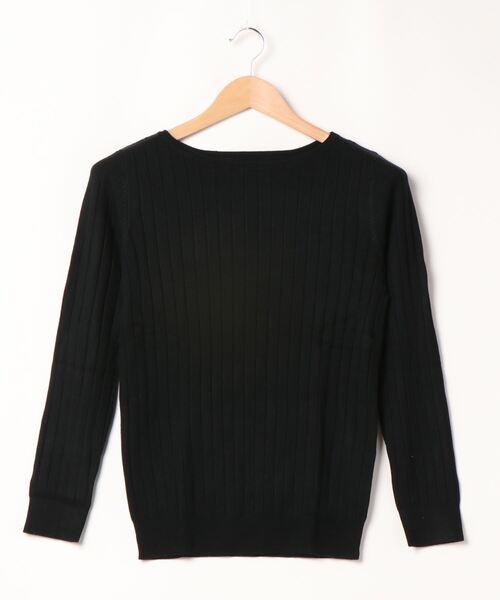 Pierrot(ピエロ)の「UV&シルクタッチ2type長袖リブニット(ニット/セーター・レディース・ブラック/ダークブラウン/ネイビー/グレー/オフホワイト/ピンク/ブルー/ホワイト系その他/ブラック系その他/グレー系その他/ブラウン系その他/ベージュ系その他/ピンク系その他/ライトベージュ/ブルーパープル/ブラウン/ブラウン系その他2/パープル系2/グリーン系その他/グリーン系その他2/パープル系/グリーン系/ミント・LL/L/M)」の5枚目の写真
