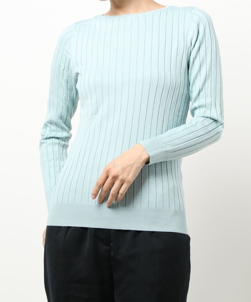 Pierrot(ピエロ)の「UV&シルクタッチ2type長袖リブニット(ニット/セーター・レディース・ブラック/ダークブラウン/ネイビー/グレー/オフホワイト/ピンク/ブルー/ホワイト系その他/ブラック系その他/グレー系その他/ブラウン系その他/ベージュ系その他/ピンク系その他/ライトベージュ/ブルーパープル/ブラウン/ブラウン系その他2/パープル系2/グリーン系その他/グリーン系その他2/パープル系/グリーン系/ミント・LL/L/M)」の14枚目の写真