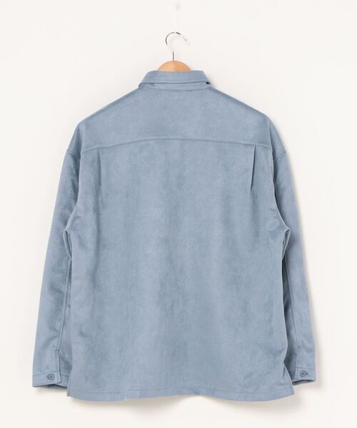 Beno(ビーノ)の「ストレッチ カットスエード ワイドシルエット CPOシャツ(シャツ/ブラウス・メンズ・ベージュ/グレイッシュベージュ/ライトオリーブ/ライトブルー/ラベンダー・M/L)」の9枚目の写真