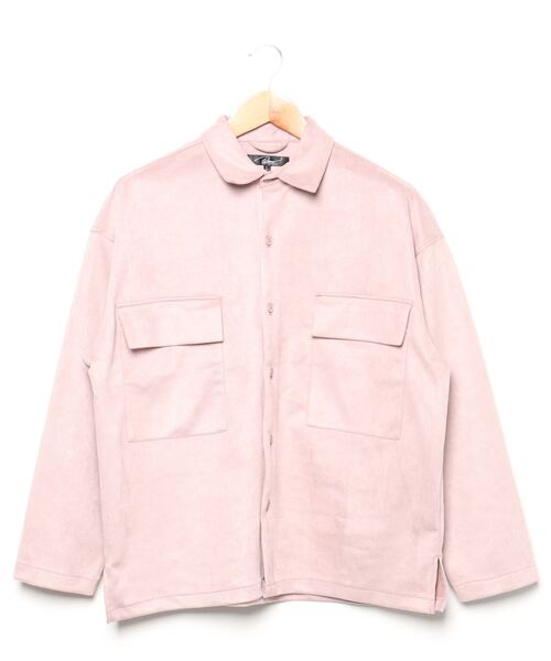 Beno(ビーノ)の「ストレッチ カットスエード ワイドシルエット CPOシャツ(シャツ/ブラウス・メンズ・ベージュ/グレイッシュベージュ/ライトオリーブ/ライトブルー/ラベンダー・M/L)」の5枚目の写真